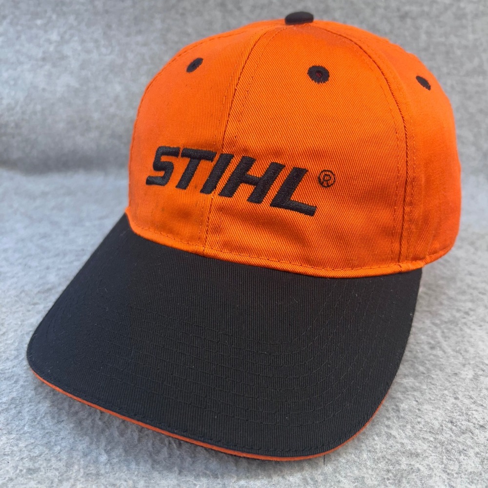 STIHL Logo Mens Orange Black STIHL Baseball Cap Adjustable OSFM